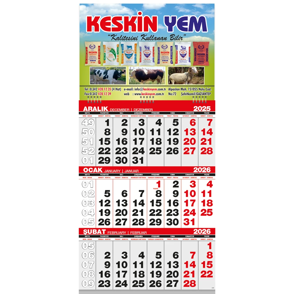 Ekonomik Küçük Boy Gemici Takvim